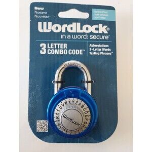 Wordlock 3 Letter Combination Code Lock Steel Padlock - Silver
